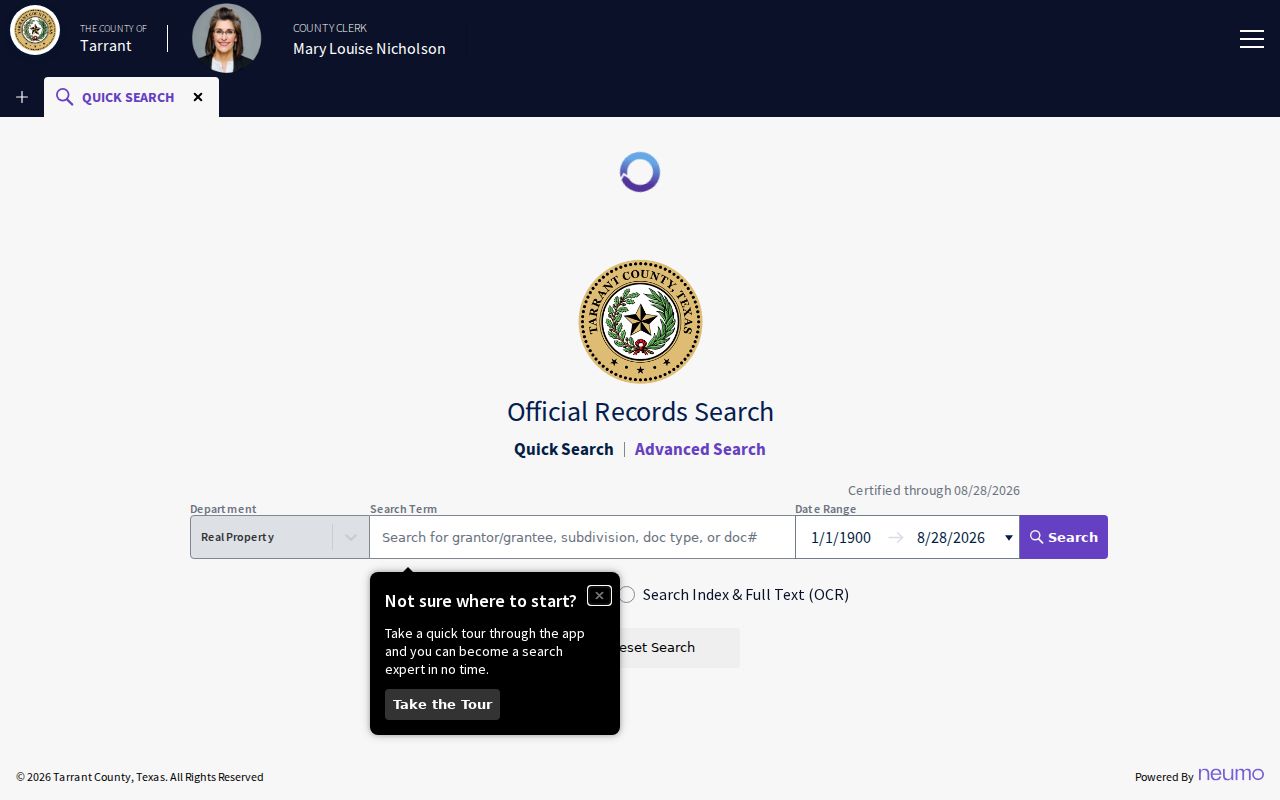Tarrant residents directory official records index