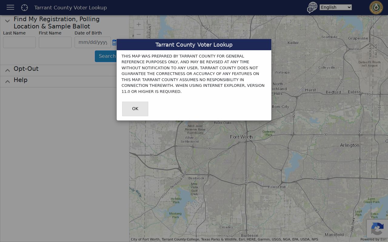 Tarrant residents directory voter lookup fields